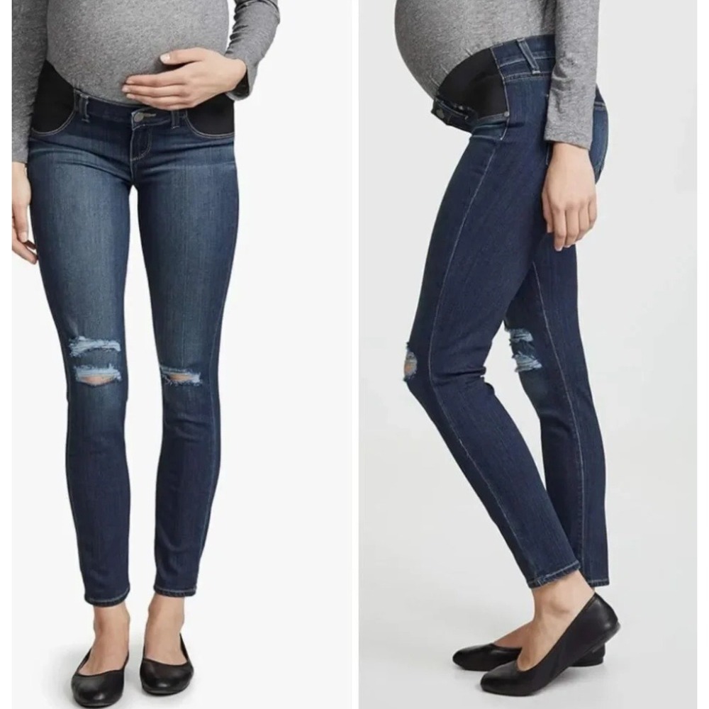 Paige Womens Maternity Verdugo Crop Skinny Jeans
